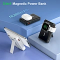 10000mah magnetic wireless power bank built in cable and stand